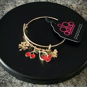 Paparazzi Gold Bracelet with Red Charms